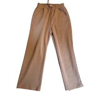 Tanou Camel Brown Drawstring Straight Leg Pants - Size S